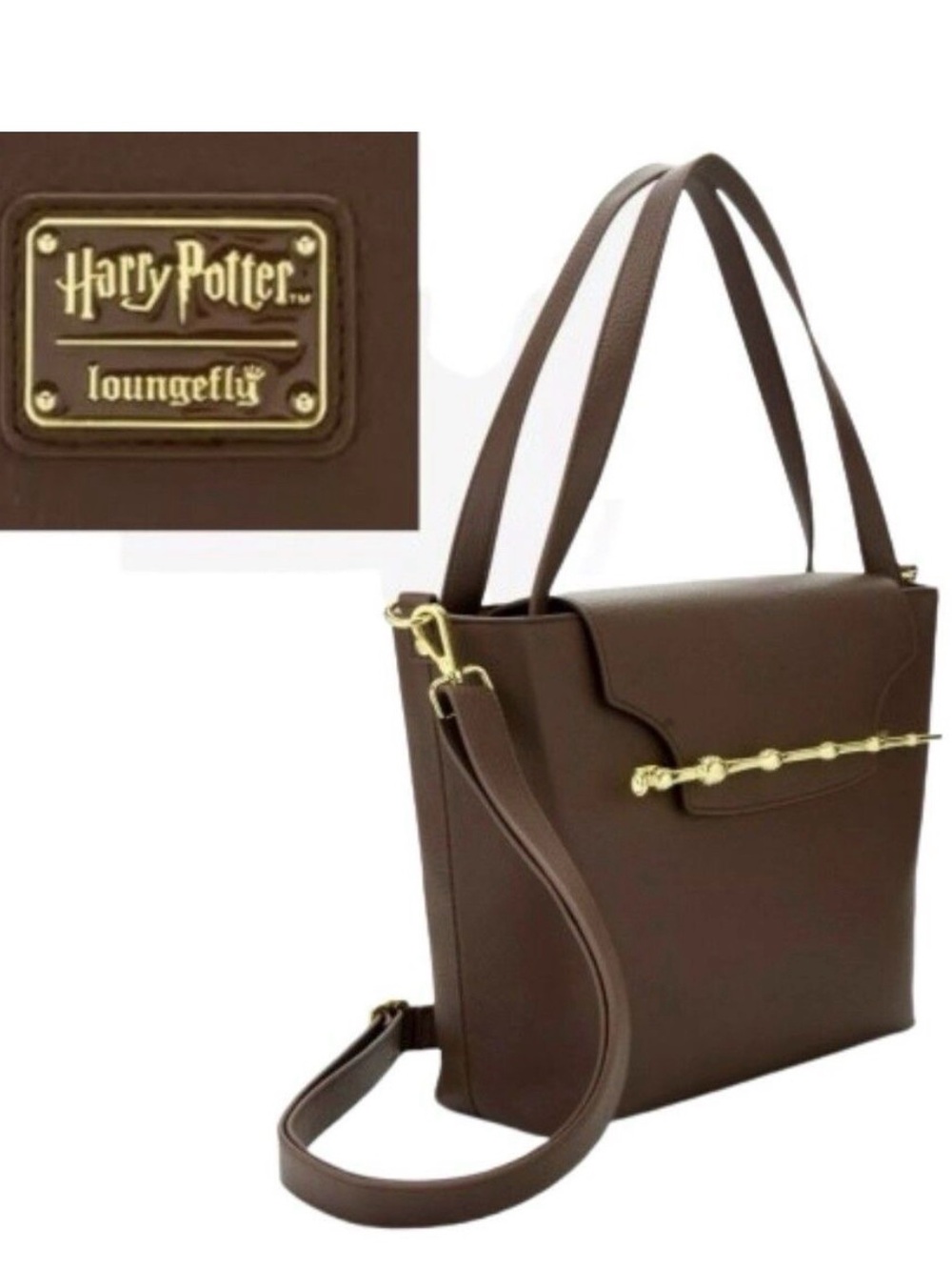 Loungefly X Harry Potter Elder Wand Brown Shoulder Bag